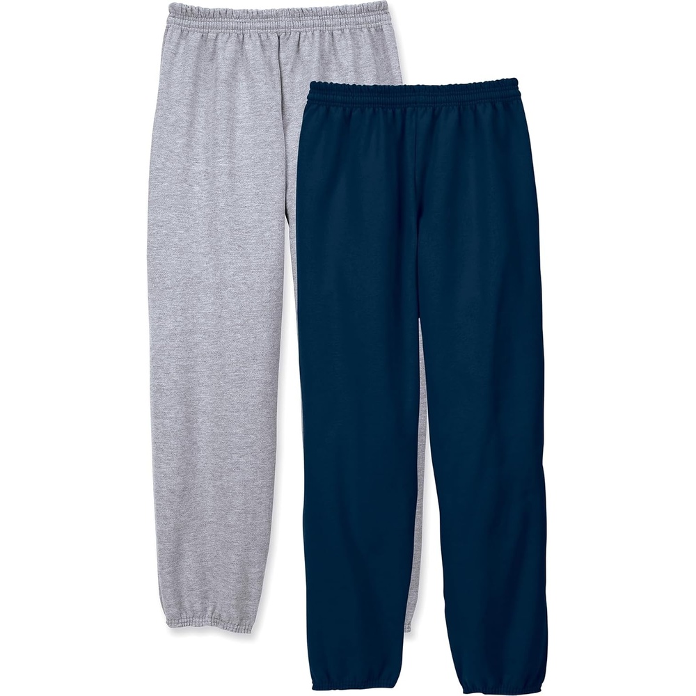 image:imageHanes Mens Ecosmart Best Sweatpants Athletic Lounge Pants with Ced CuffsLight SteelNavy 2 Pack