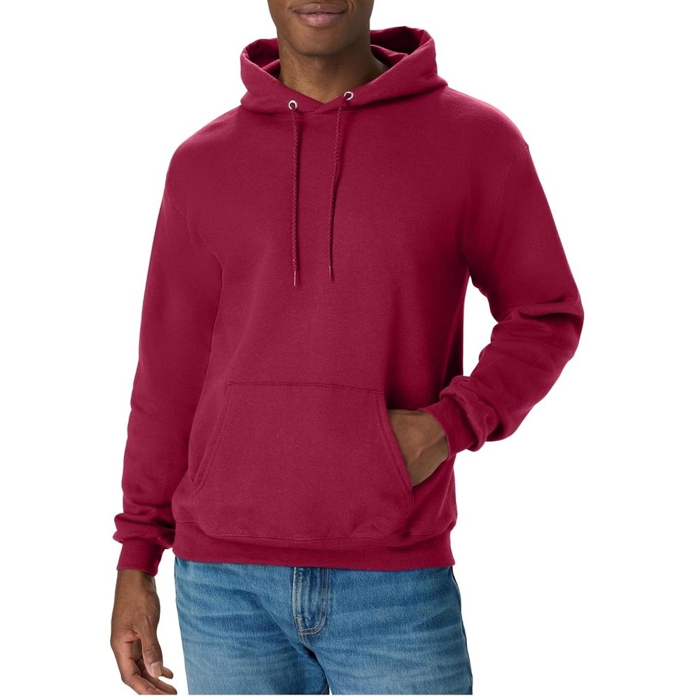 image:imageHanes Mens Hoodie EcoSmart Fleece Hooded Sweatshirt for Men amp Women Midweight Fleece Big amp Tall AvailableCardinal