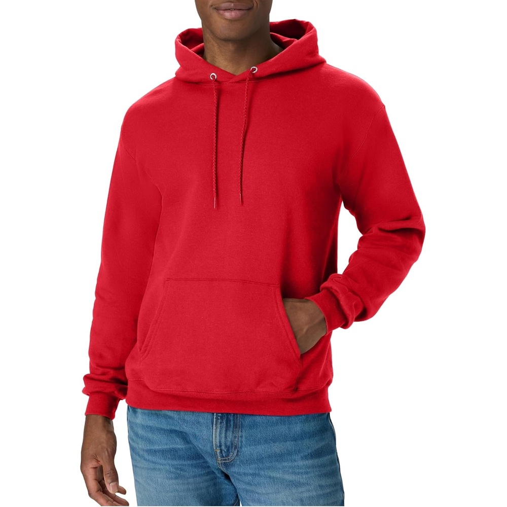 image:imageHanes Mens Hoodie EcoSmart Fleece Hooded Sweatshirt for Men amp Women Midweight Fleece Big amp Tall AvailableDeep Red