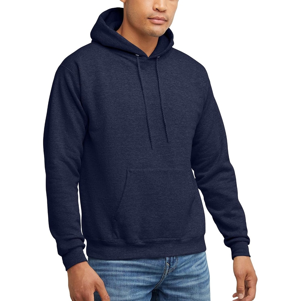 image:imageHanes Mens Hoodie EcoSmart Fleece Hooded Sweatshirt for Men amp Women Midweight Fleece Big amp Tall AvailableHeather Navy