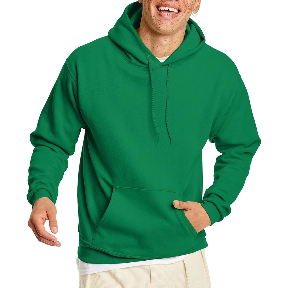 image:imageHanes Mens Hoodie EcoSmart Fleece Hooded Sweatshirt for Men amp Women Midweight Fleece Big amp Tall AvailableKelly Green