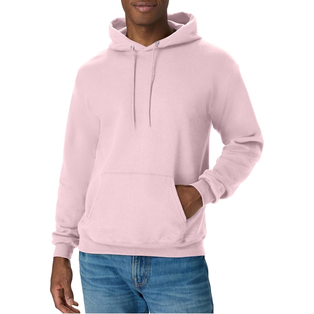 image:imageHanes Mens Hoodie EcoSmart Fleece Hooded Sweatshirt for Men amp Women Midweight Fleece Big amp Tall AvailablePale Pink