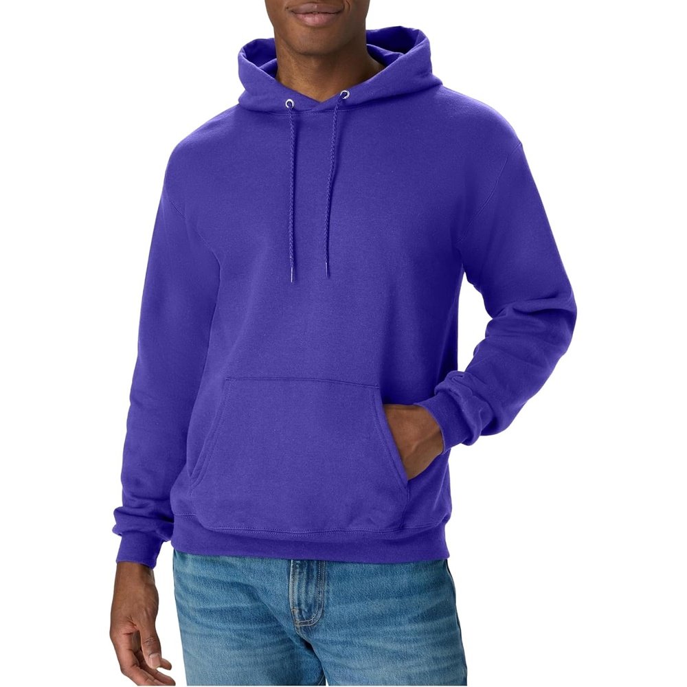 image:imageHanes Mens Hoodie EcoSmart Fleece Hooded Sweatshirt for Men amp Women Midweight Fleece Big amp Tall AvailablePurple