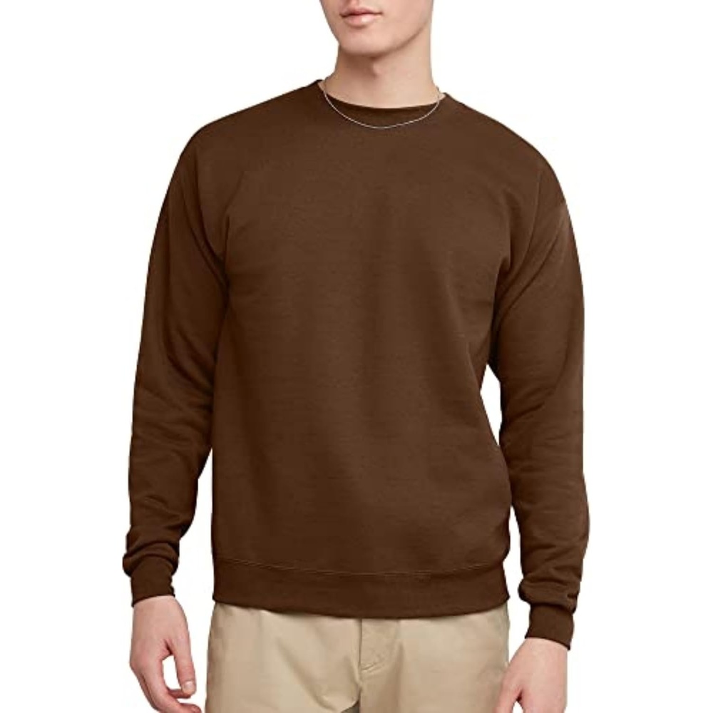 image:imageHanes Mens Sweatshirt EcoSmart Fleece Crewneck Sweatshirt Big amp Tall Available 1 or 2PackArmy Brown 1 Pack