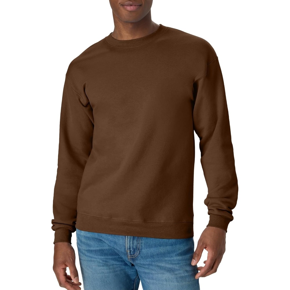 image:imageHanes Mens Sweatshirt EcoSmart Fleece Crewneck Sweatshirt Big amp Tall Available 1 or 2PackArmy Brown