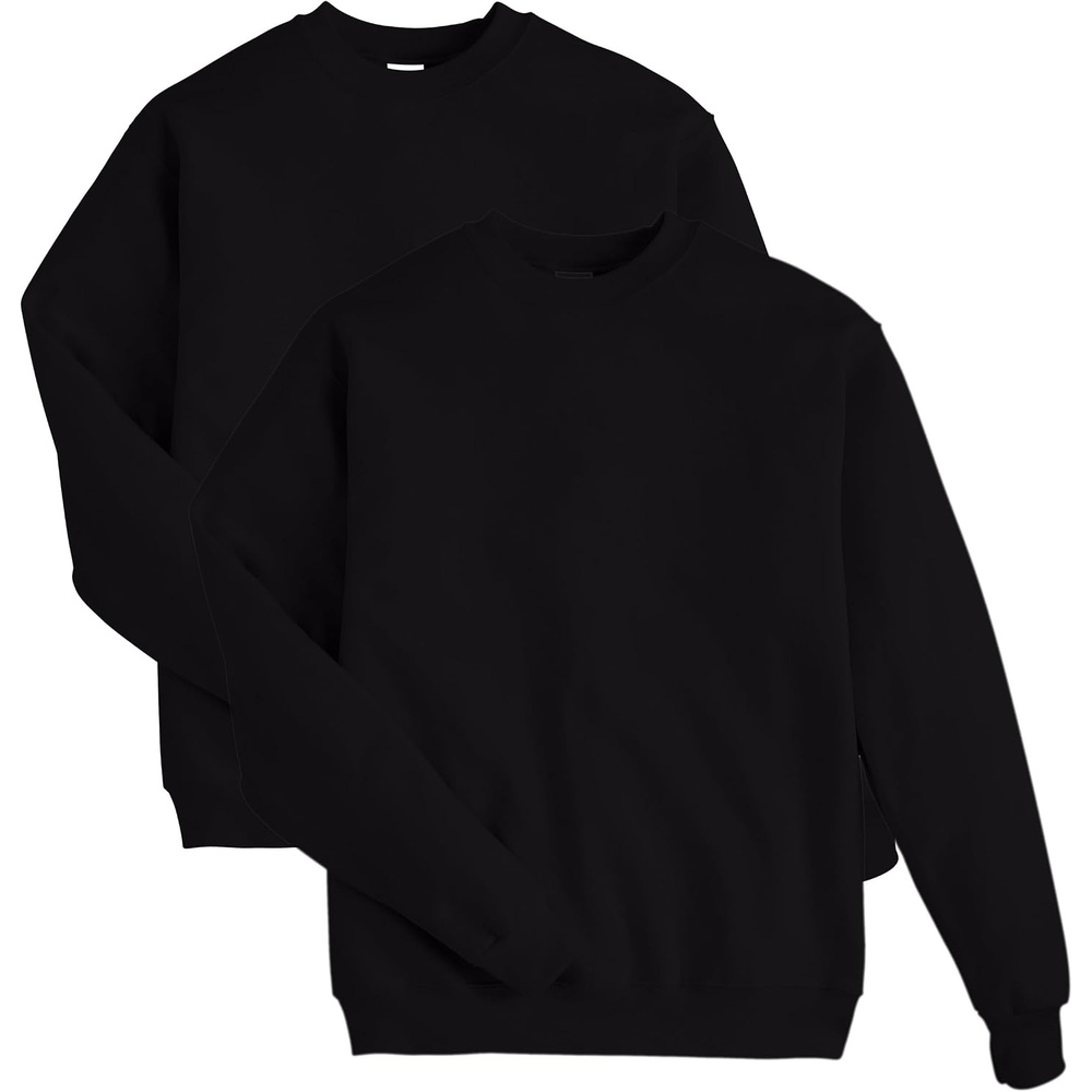 image:imageHanes Mens Sweatshirt EcoSmart Fleece Crewneck Sweatshirt Big amp Tall Available 1 or 2PackBlack 2 Pack