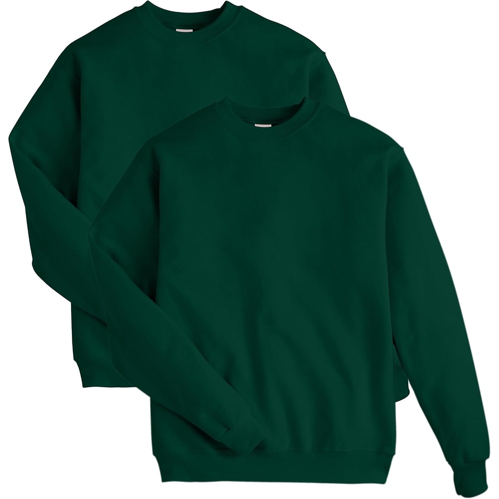 image:imageHanes Mens Sweatshirt EcoSmart Fleece Crewneck Sweatshirt Big amp Tall Available 1 or 2PackDeep Forest 2 Pack
