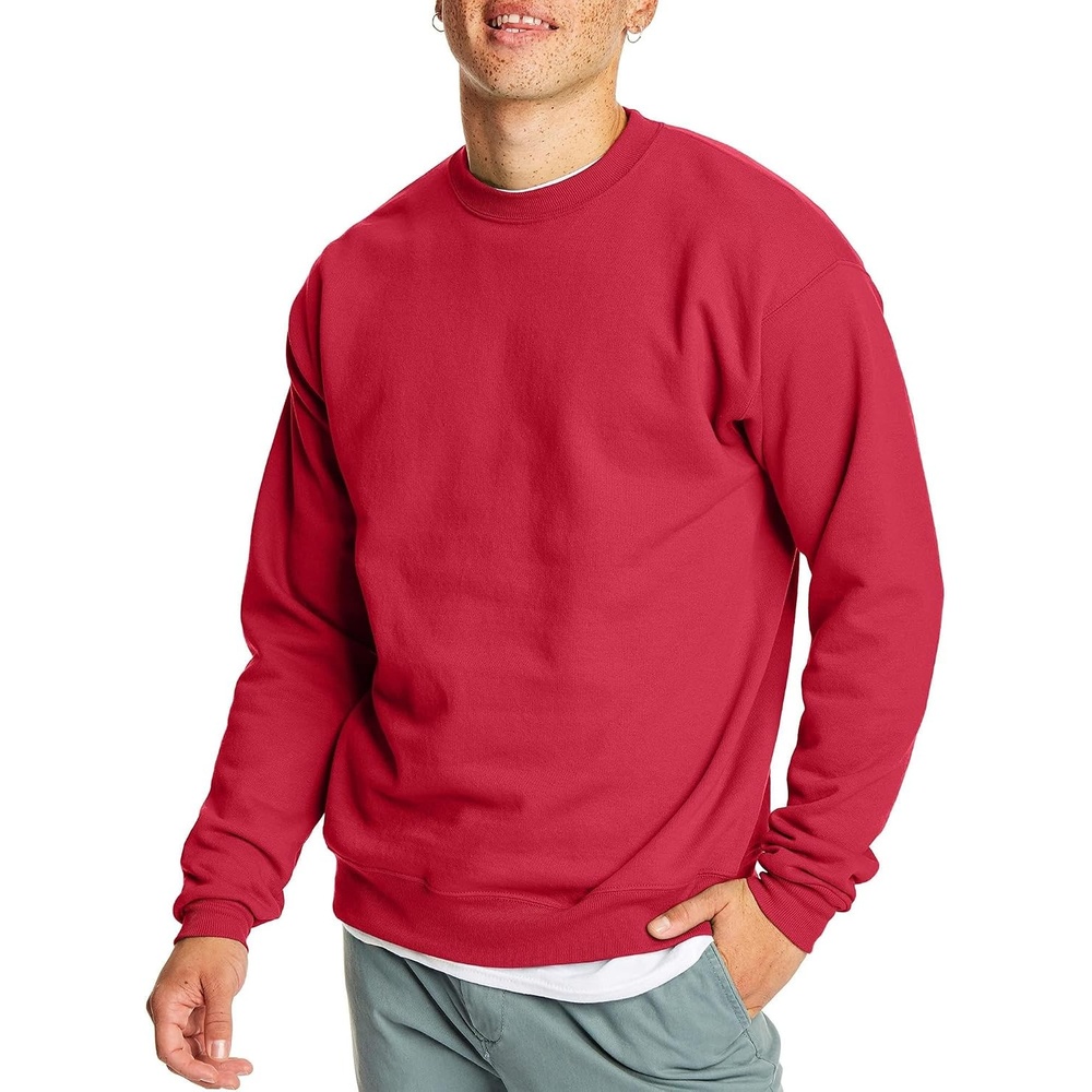 image:imageHanes Mens Sweatshirt EcoSmart Fleece Crewneck Sweatshirt Big amp Tall Available 1 or 2PackDeep Red 1 Pack