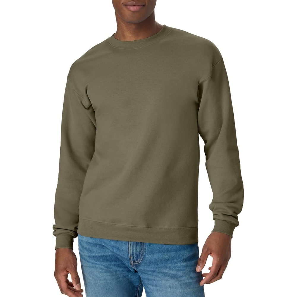 image:imageHanes Mens Sweatshirt EcoSmart Fleece Crewneck Sweatshirt Big amp Tall Available 1 or 2PackFatigue Green
