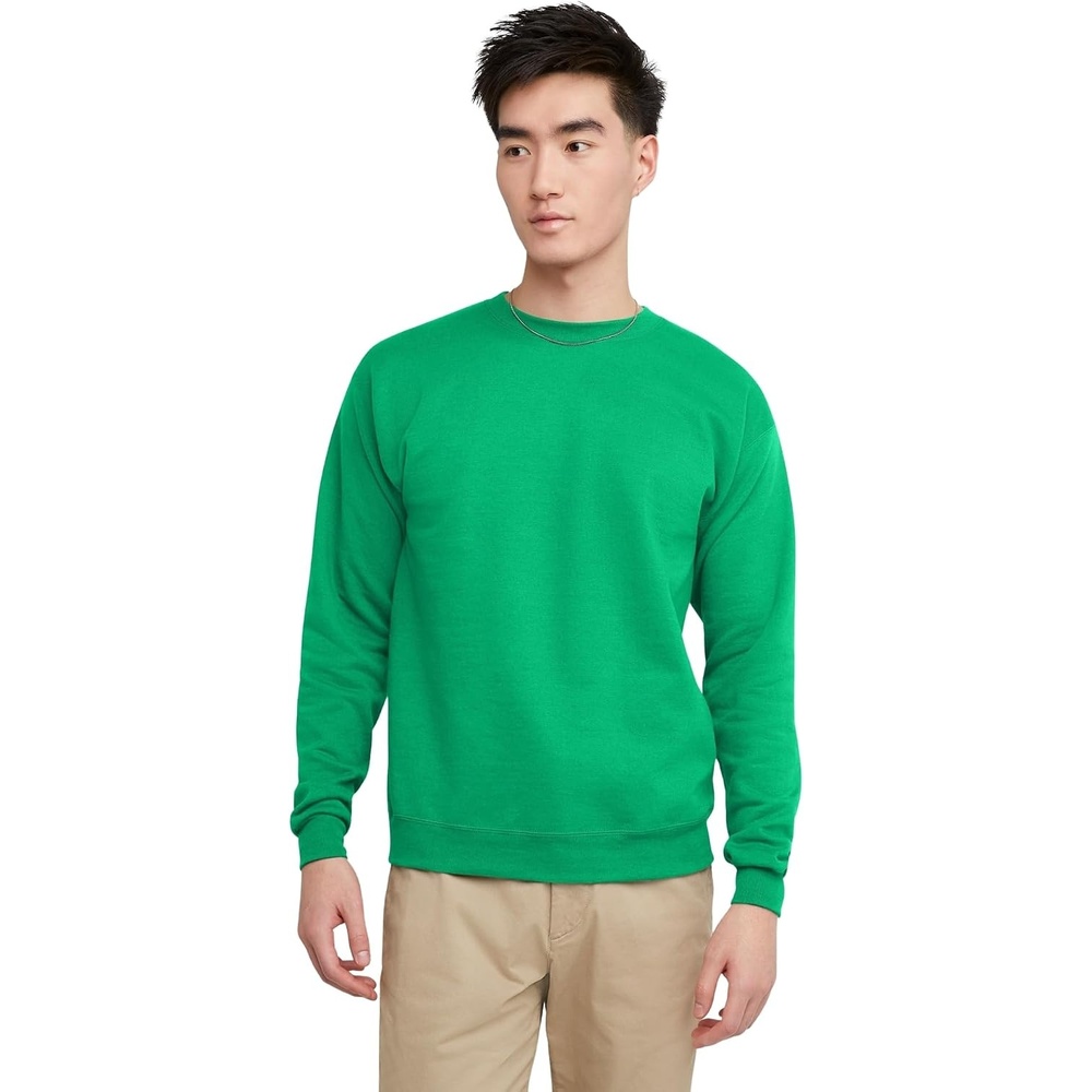 image:imageHanes Mens Sweatshirt EcoSmart Fleece Crewneck Sweatshirt Big amp Tall Available 1 or 2PackKelly Green 1 Pack