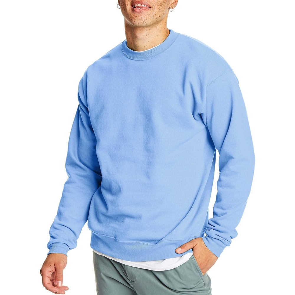 image:imageHanes Mens Sweatshirt EcoSmart Fleece Crewneck Sweatshirt Big amp Tall Available 1 or 2PackLight Blue 1 Pack