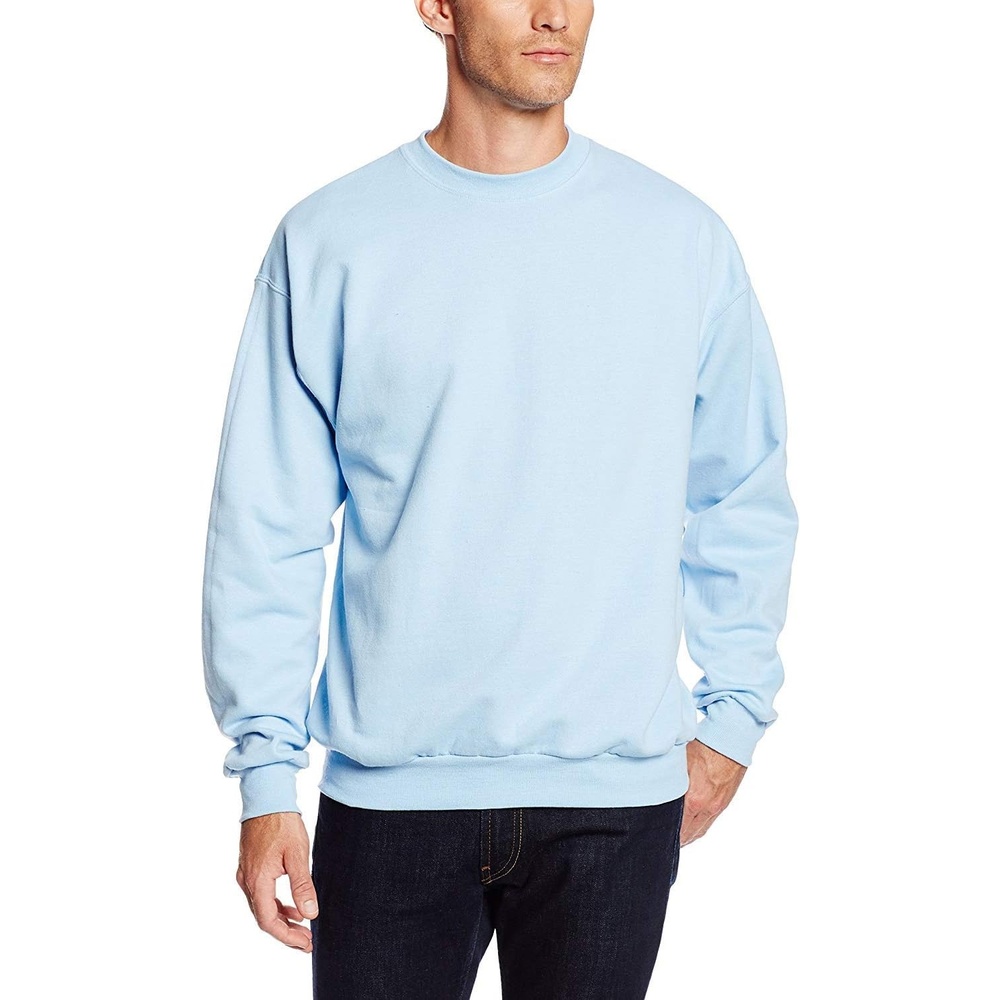 image:imageHanes Mens Sweatshirt EcoSmart Fleece Crewneck Sweatshirt Big amp Tall Available 1 or 2PackLight Blue 2 Pack