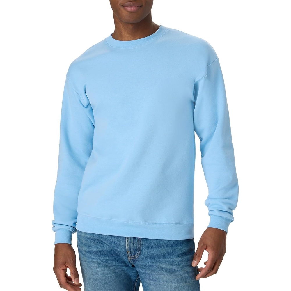 image:imageHanes Mens Sweatshirt EcoSmart Fleece Crewneck Sweatshirt Big amp Tall Available 1 or 2PackLight Blue