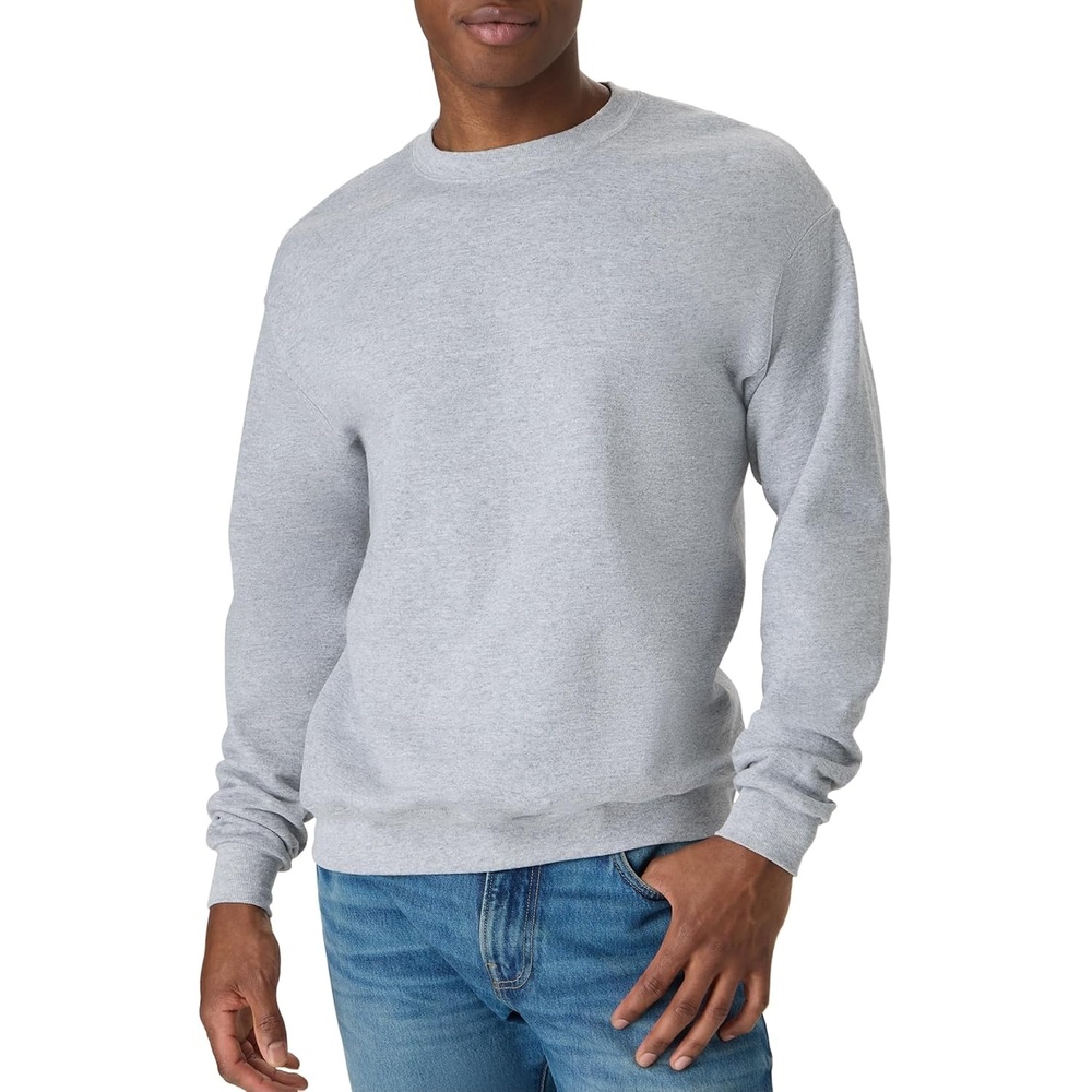 image:imageHanes Mens Sweatshirt EcoSmart Fleece Crewneck Sweatshirt Big amp Tall Available 1 or 2PackLight Steel