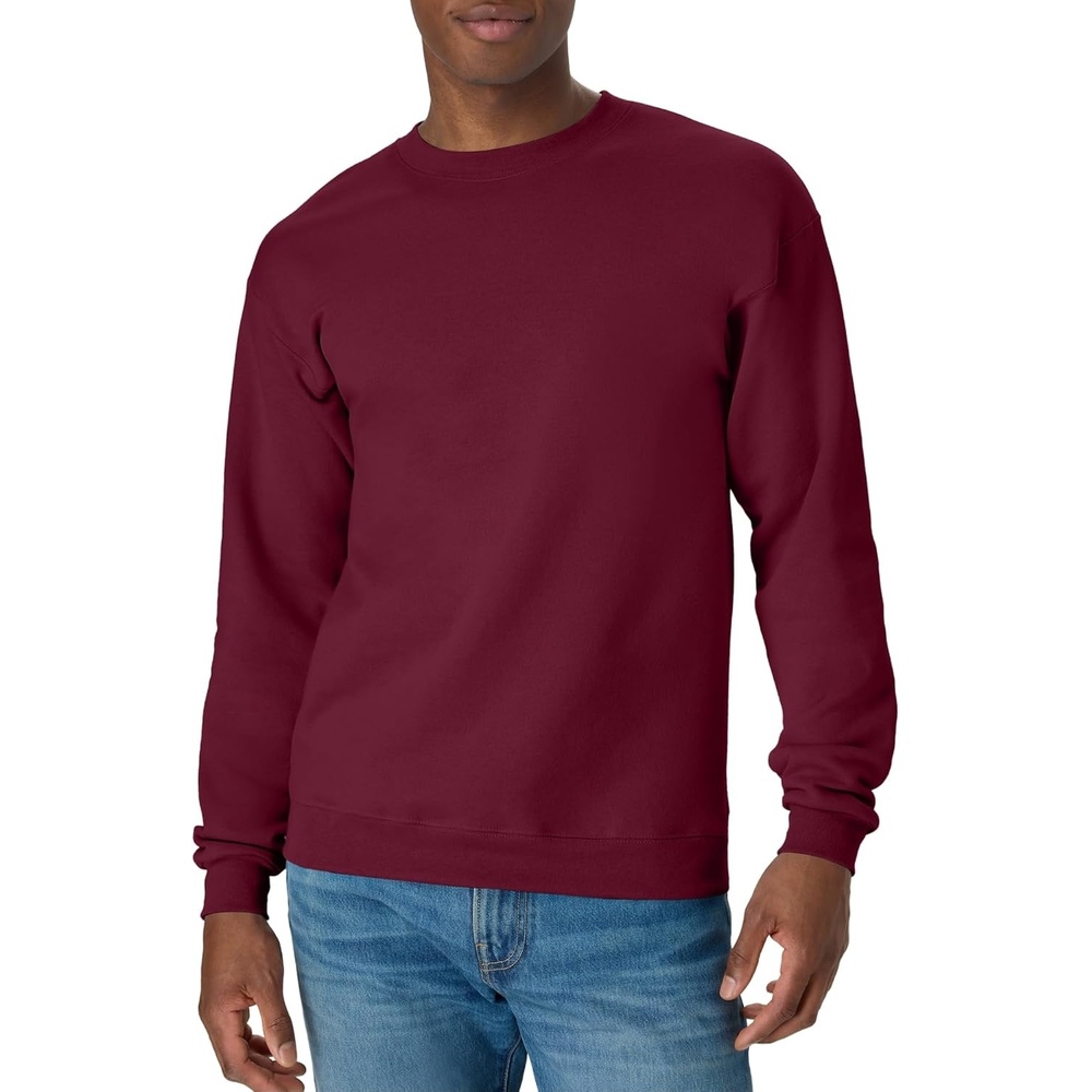 image:imageHanes Mens Sweatshirt EcoSmart Fleece Crewneck Sweatshirt Big amp Tall Available 1 or 2PackMaroon