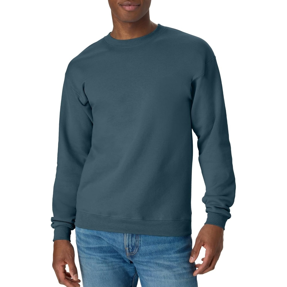 image:imageHanes Mens Sweatshirt EcoSmart Fleece Crewneck Sweatshirt Big amp Tall Available 1 or 2PackMetallic Teal