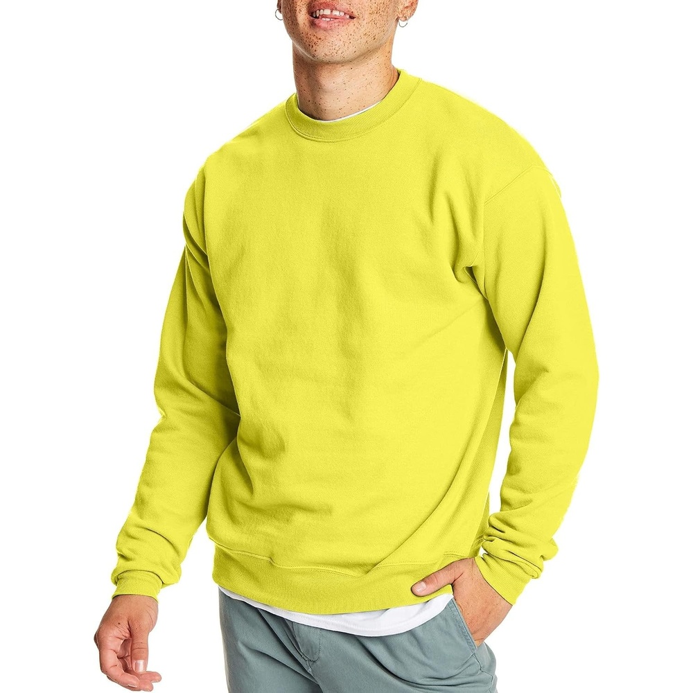 image:imageHanes Mens Sweatshirt EcoSmart Fleece Crewneck Sweatshirt Big amp Tall Available 1 or 2PackSafety Green 1 Pack