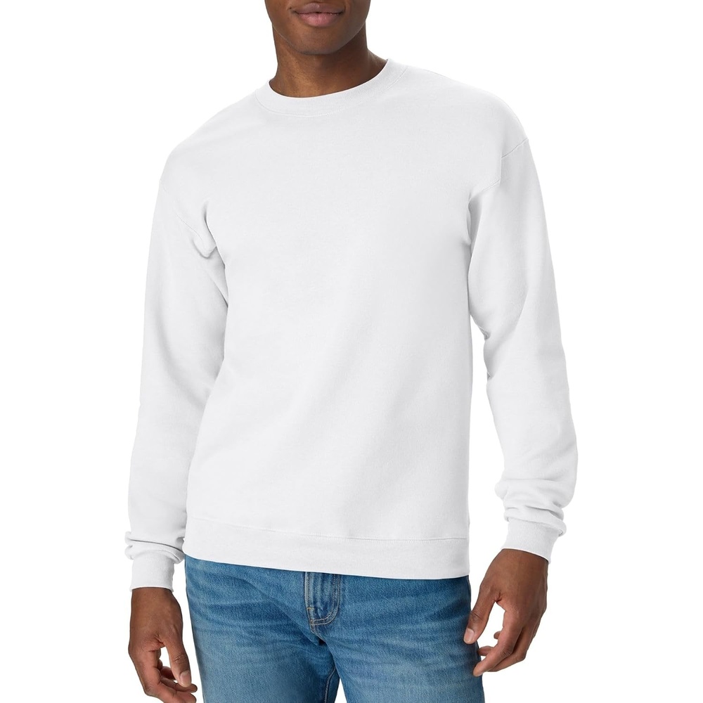 image:imageHanes Mens Sweatshirt EcoSmart Fleece Crewneck Sweatshirt Big amp Tall Available 1 or 2PackWhite