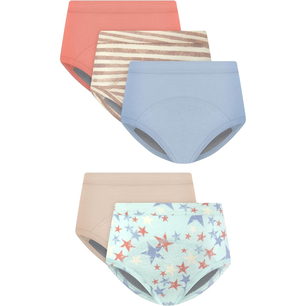 image:imageHanes Toddler Girls Potty Trainer Brief MoistureWicking Panty Odor Protection Potty Trainer Underwear 6PackTan Heavy Leaks 5 Pack