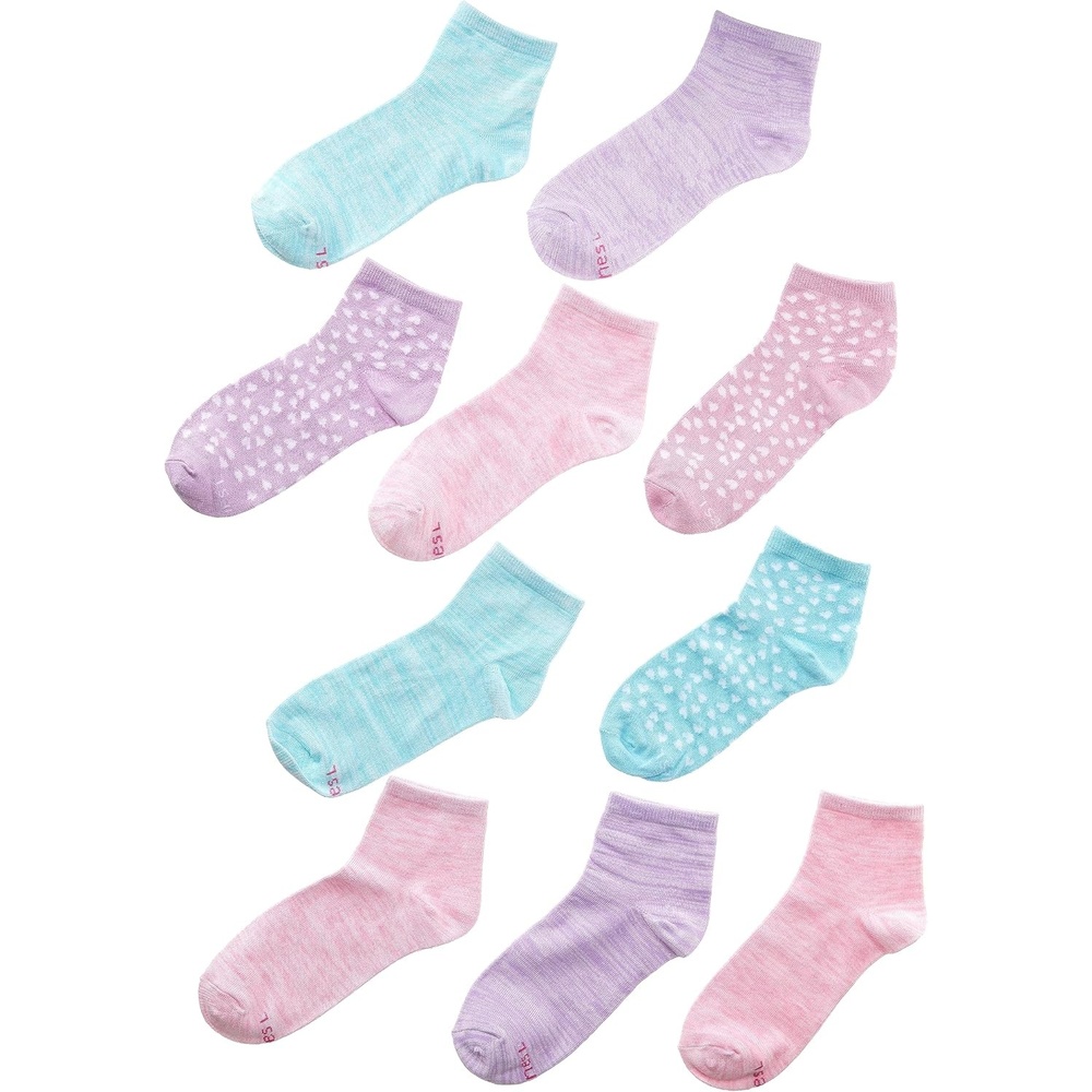 image:imageHanes girls Comfortsoft Ankle Socks Soft Stretch Socks for Girls Assorted 10pair PackPinkLavenderTeal