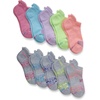 Hanes Girls’ Comfort Fit Heel Shield and No Show Socks, 10-Pair Packs(Coral/Pink/Lilac/Green/Gray)