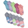 Hanes Girls’ Comfort Fit Heel Shield and No Show Socks, 10-Pair Packs(Pink/Blue/Orange/Green/Purple)