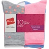Hanes Girls’ Socks, Fashion Patterned Soft Socks, No Show, Ankle, and Crew, 12-pair Packs(Pink/Gray/Blue/Lavender – 10 Pack)