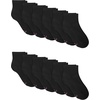 Hanes Girls’ White Crew, Ankle & No Show Socks Pack, Cushioned Socks, Uniform Socks for Girls, 12-pairs(Black)
