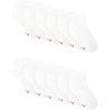 Hanes Girls’ White Crew, Ankle & No Show Socks Pack, Cushioned Socks, Uniform Socks for Girls, 12-pairs(White)