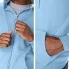 Hanes Men’s Zip-up Hoodie, Ecosmart Fleece Full-zip Hoodie for Men, Hooded Sweatshirt(Light Blue)