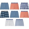 Hanes boys Underwear Boxers, 8-pack, Cotton-blend Woven Boxers for Boys, Moisture-wicking, Breathable(Dusty Blue  Cedar  Blue Plaid)