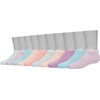 Hanes girls Comfortsoft Ankle Socks, Soft Stretch Socks for Girls, Assorted, 10-pair Pack(Pink/Lavender/Teal)