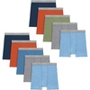Hanes Boys’ Underwear Boxer Briefs Or Briefs Pack, 8 Or 12 Pack, Cotton Stretch Underwear for Boys & Toddler Boys(Tan/Blue/Green/Grey – 10 Pack)