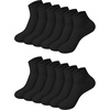 Hanes Girls’ White Crew, Ankle & No Show Socks Pack, Cushioned Socks, Uniform Socks for Girls, 12-pairs(Black)