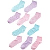 Hanes girls Comfortsoft Ankle Socks, Soft Stretch Socks for Girls, Assorted, 10-pair Pack(Pink/Lavender/Teal)