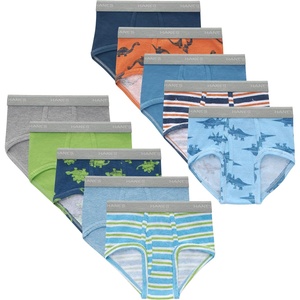 Hanes Boys’ Underwear Boxer Briefs Or Briefs Pack, 8 Or 12 Pack, Cotton Stretch Underwear for Boys & Toddler Boys(Blue/Orange Dino/Stripes/Green – 10 Pack)