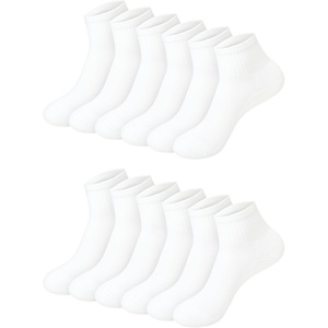 Hanes Girls’ White Crew, Ankle & No Show Socks Pack, Cushioned Socks, Uniform Socks for Girls, 12-pairs(White)