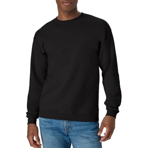 Hanes Men’s Sweatshirt, EcoSmart Fleece Crewneck Sweatshirt, Big & Tall Available, 1 or 2-Pack(Black)