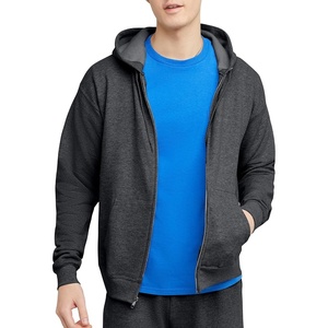 Hanes Men’s Zip-up Hoodie, Ecosmart Fleece Full-zip Hoodie for Men, Hooded Sweatshirt(Charcoal Heather)