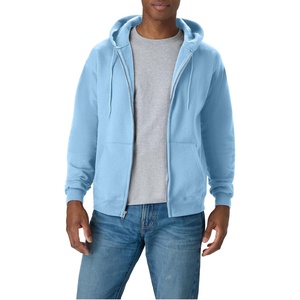 Hanes Men’s Zip-up Hoodie, Ecosmart Fleece Full-zip Hoodie for Men, Hooded Sweatshirt(Light Blue)