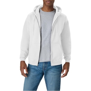 Hanes Men’s Zip-up Hoodie, Ecosmart Fleece Full-zip Hoodie for Men, Hooded Sweatshirt(White)