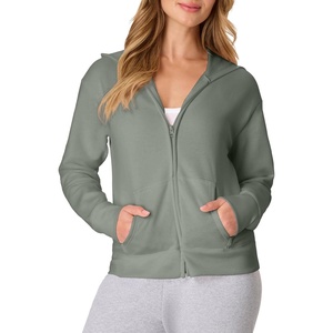 Hanes Women’s EcoSmart Fleece Sweatshirt for Women, Soft Midweight – Full-Zip Hoodie, Sweatshirt, or 1/4 Zip(Stonewashed Green)