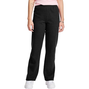 Hanes Women’s Sweatpants – EcoSmart Fleece Joggers – Open-Bottom Pocketless Pull-On Lounge Pants – Reg. & Petite Sizes(Ebony)