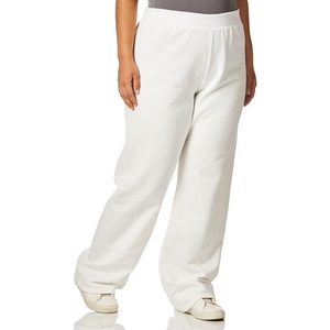 Hanes Women’s Sweatpants – EcoSmart Fleece Joggers – Open-Bottom Pocketless Pull-On Lounge Pants – Reg. & Petite Sizes(White)