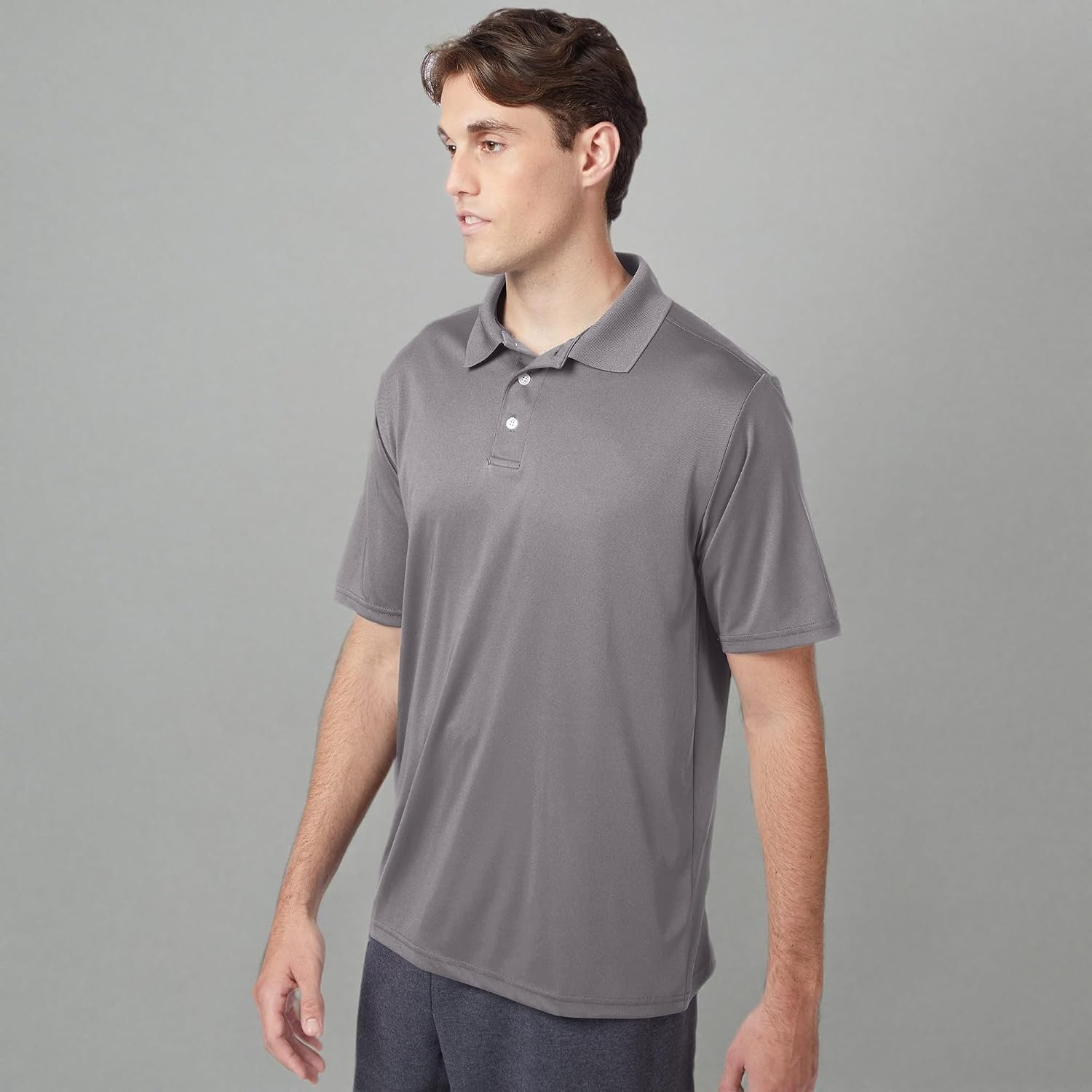 image:imageHanes Mens Cool DRI Polo Shirt QuickDrying Performance Polo for Men UPF ProtectionGraphite