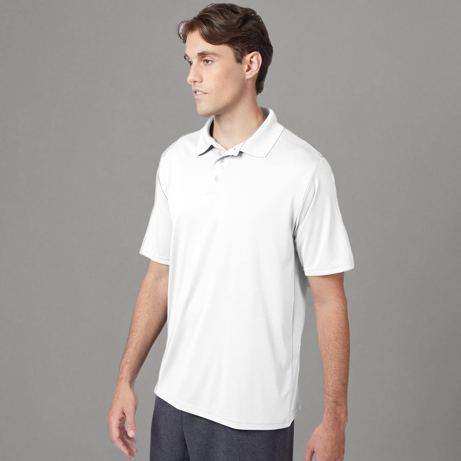 image:imageHanes Mens Cool DRI Polo Shirt QuickDrying Performance Polo for Men UPF ProtectionWhite