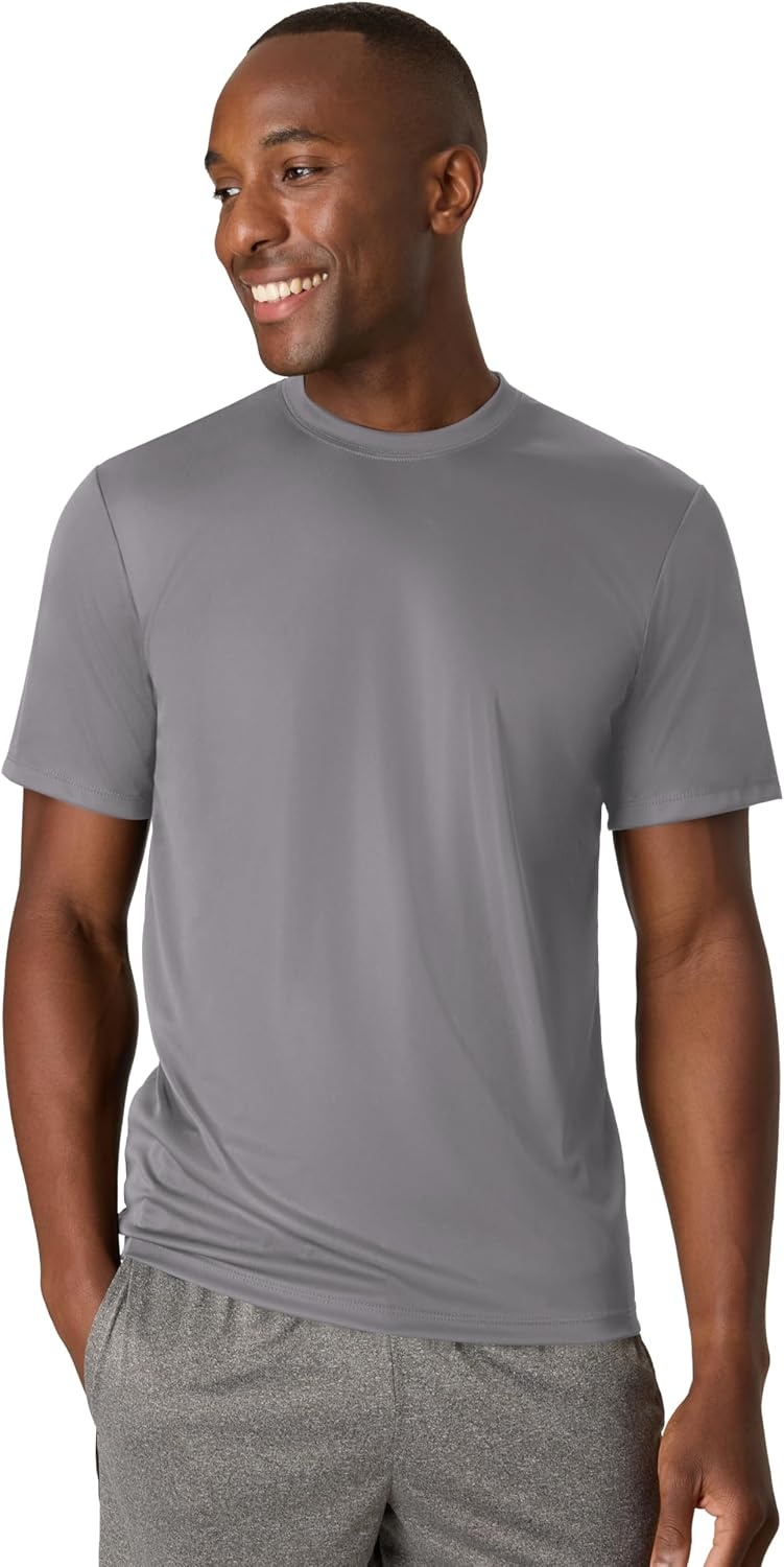 image:imageHanes Mens Cool Dri Performance TShirt MoistureWicking Short Sleeve Tee 40 UPF Protection 2 Or 5 PackLight Blue Deep Royal Navy Graphite Deep Forest