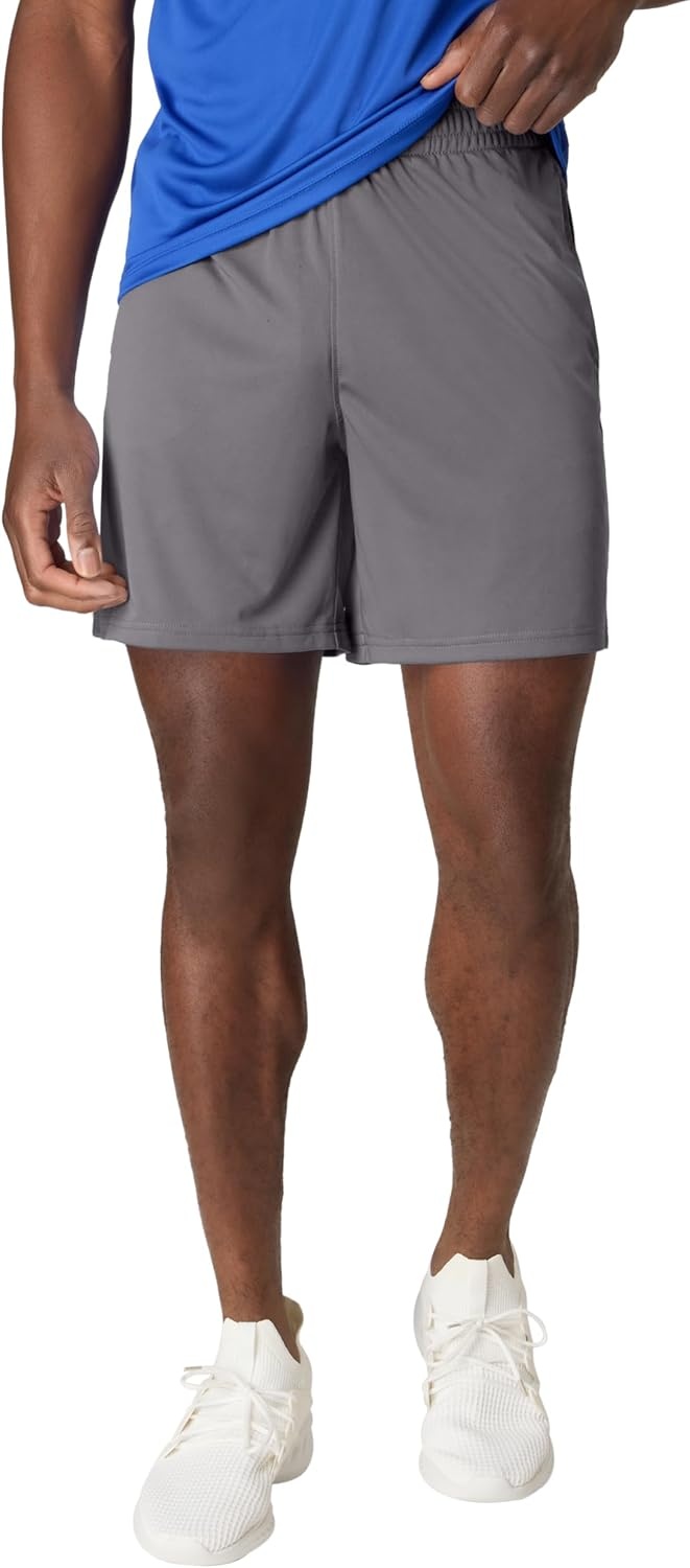 image:imageHanes Mens Shorts Cool Dri 7 Color Blocked Short Moisture Wicking UPF 40 Mens Athletic ShortsDeep ForestNavy HeatherGraphiteBlackCharcoal
