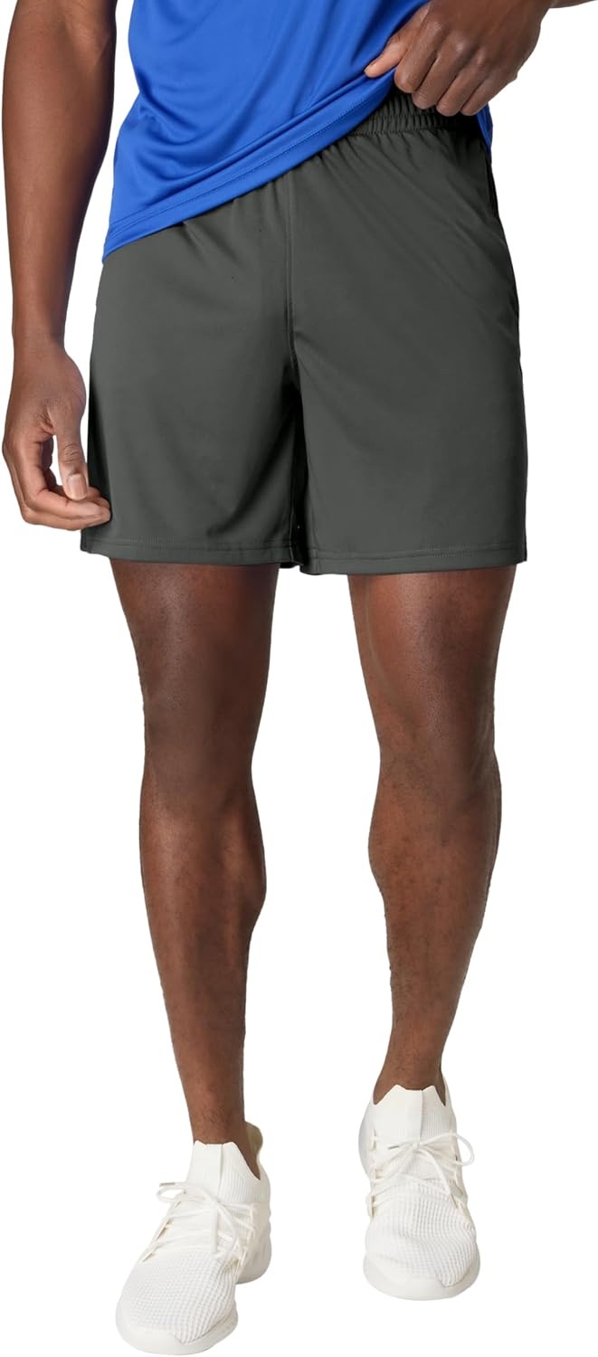 image:imageHanes Mens Shorts Cool Dri 7 Color Blocked Short Moisture Wicking UPF 40 Mens Athletic ShortsDeep ForestNavy HeatherGraphiteBlackCharcoal