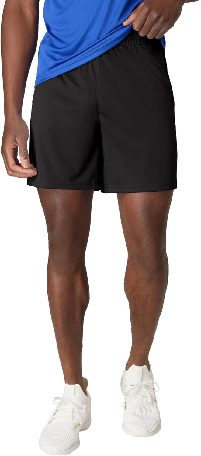 image:imageHanes Mens Shorts Cool Dri 7 Color Blocked Short Moisture Wicking UPF 40 Mens Athletic ShortsDeep ForestNavy HeatherGraphiteBlackCharcoal